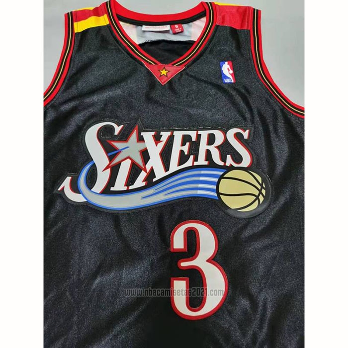 Camiseta Philadelphia 76ers Allen Iverson #3 Mitchell & Ness 2006 Negro